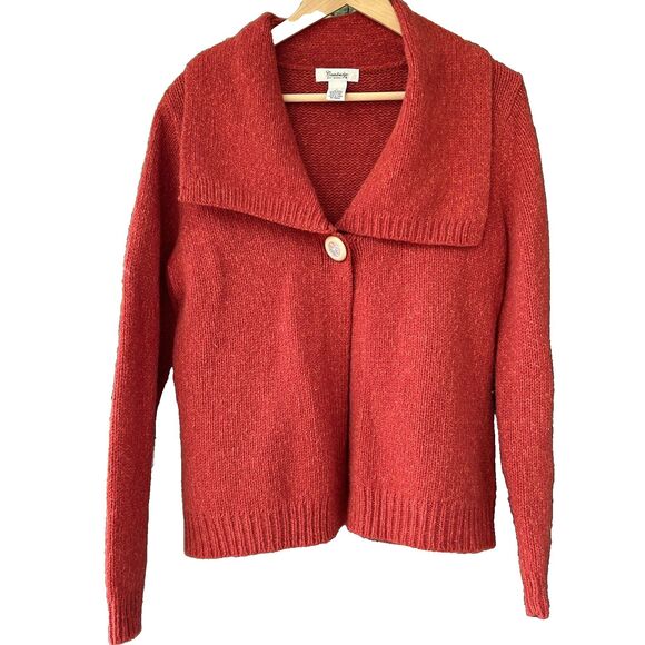 Vintage Cambridge Dry Goods Sweater Size Large Lambswool Cardigan Shawl Collar - Picture 1 of 7